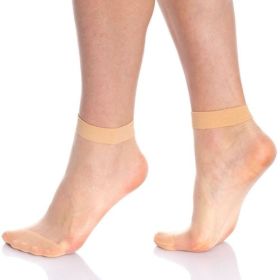 10 Pairs Women's Sheer Ankle High Socks 15 Denier Breathable Mesh One (Color: Light Skin, size: One Size)