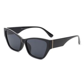 Square Retro Cat Eye Vintage Fashion Sunglasses (Color: BLACK)