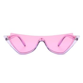 Retro Half Frame Fashion Cat Eye Sunglasses (Color: PINK)