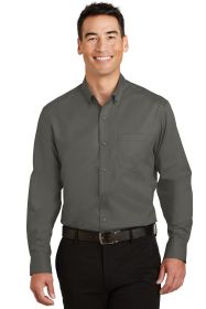 Port Authority Tall SuperPro Twill Shirt TS663 (Color: Sterling Grey, size: 3XLT)
