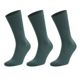 Bamboo Dress Socks for Men Classic Men's Business Casual Dress Socks 3 Pairs (Color: Dark Green)