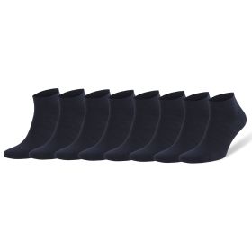 Bamboo Low Cut Ankle Socks for Men 8 Pairs Breathable and Odor Free with Gift Box (Color: Navy)