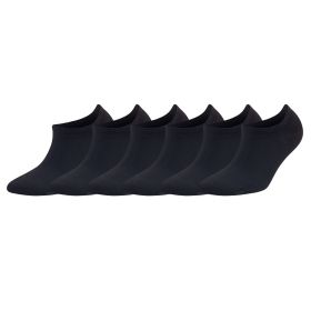Bamboo Sneaker Socks for Men 6 Pairs No Show Soft Casual Breathable Sneaker Socks (Color: BLACK)