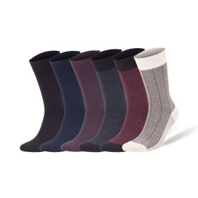 Luxury Bamboo Dress Socks for Men 6 Pairs Business Trouser Socks Shoe Size 8 to 11.5 (Style: Style 3)