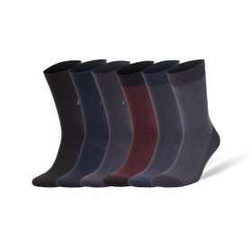 Luxury Bamboo Dress Socks for Men 6 Pairs Business Trouser Socks Shoe Size 8 to 11.5 (Style: Style 2)
