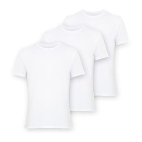 Premium T-Shirts for Men Bamboo Crewneck Undershirt Tees 3 Pack (Color: White, size: XXL)