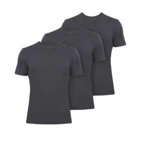Premium T-Shirts for Men Bamboo Crewneck Undershirt Tees 3 Pack (Color: Dark Gray, size: XL)