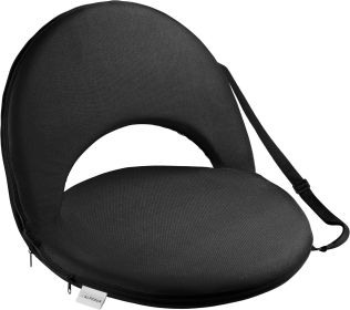 Alpcour Reclining Stadium Seat - Waterproof, 6-Position Comfort for Outdoor Use (Color: BLACK, size: 21" Wide)