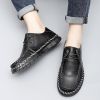 New men's large casual loafers Breathable casual leather non-slip soft sole Dad leather fashion trend men's shoes