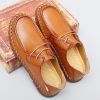 New men's large casual loafers Breathable casual leather non-slip soft sole Dad leather fashion trend men's shoes