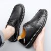 New men's large casual loafers Breathable casual leather non-slip soft sole Dad leather fashion trend men's shoes