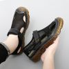 Summer new men's large size leather mesh shoes comfortable breathable sandals Fashion men sandals beach shoes 38-47
