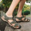 Summer new men's first layer cowhide overhead sandals comfortable outdoor casual men's sandals