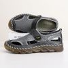 Summer new men's large size leather mesh shoes comfortable breathable sandals Fashion men sandals beach shoes 38-47