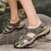 Summer new men's first layer cowhide overhead sandals comfortable outdoor casual men's sandals