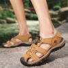 Summer new men's first layer cowhide overhead sandals comfortable outdoor casual men's sandals