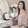 Portable Travel Makeup Bag With LED Mirror Rechargeable Beauty Mirror With 3 Color Light Dimmable Brightness Waterproof Cosmetic Bag With 4 Compartme