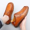 New men's large casual loafers Breathable casual leather non-slip soft sole Dad leather fashion trend men's shoes