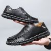 New men's large casual loafers Breathable casual leather non-slip soft sole Dad leather fashion trend men's shoes