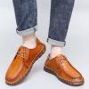 New men's large casual loafers Breathable casual leather non-slip soft sole Dad leather fashion trend men's shoes