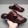 New men's flip-flops crocodile print casual sandals non-slip fashion comfortable slippers