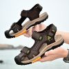 Summer men's new big pier layer cowhide beach sandals Fashion trend comfortable men's sandals 38-48