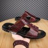 New men's flip-flops crocodile print casual sandals non-slip fashion comfortable slippers