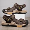 Summer men's new big pier layer cowhide beach sandals Fashion trend comfortable men's sandals 38-48