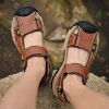 Summer men's new big pier layer cowhide beach sandals Fashion trend comfortable men's sandals 38-48