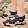 Summer men's new big pier layer cowhide beach sandals Fashion trend comfortable men's sandals 38-48