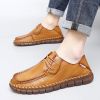New men's large casual loafers Breathable casual leather non-slip soft sole Dad leather fashion trend men's shoes
