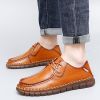 New men's large casual loafers Breathable casual leather non-slip soft sole Dad leather fashion trend men's shoes