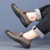 Men's leather hole-out shoes leather sandals comfortable breathable loafers a slip-on loafers
