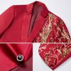 Men's Embroidered Sequins Blazer Slim Trendy Casual