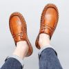 New men's large casual loafers Breathable casual leather non-slip soft sole Dad leather fashion trend men's shoes