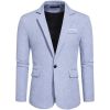 Mens Casual Blazers 1 Button Slim Fit Suit Jackets Lightweight Sport Coats
