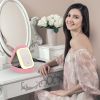 Portable Travel Makeup Bag With LED Mirror Rechargeable Beauty Mirror With 3 Color Light Dimmable Brightness Waterproof Cosmetic Bag With 4 Compartme