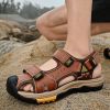 Summer men's new big pier layer cowhide beach sandals Fashion trend comfortable men's sandals 38-48