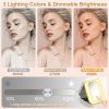 Portable Travel Makeup Bag With LED Mirror Rechargeable Beauty Mirror With 3 Color Light Dimmable Brightness Waterproof Cosmetic Bag With 4 Compartme