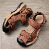 Summer men's new big pier layer cowhide beach sandals Fashion trend comfortable men's sandals 38-48