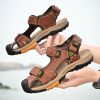 Summer men's new big pier layer cowhide beach sandals Fashion trend comfortable men's sandals 38-48