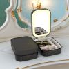 Portable Travel Makeup Bag With LED Mirror Rechargeable Beauty Mirror With 3 Color Light Dimmable Brightness Waterproof Cosmetic Bag With 4 Compartme