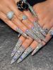 2026 Gothic Charm Press-on Nails, Valentine's Day Long Almond-shaped Press-on False Nails Set, Handmade False Nail Tips
