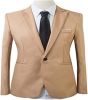 Mens Printed Casual Two Piece Sets Jackets One Button Slim Fit Shawl Collar Long Sleeve Blazers Trousers