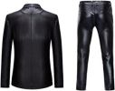 Mens Bright Solid Color Two Piece Sets Single Row Two Buttons Slim Fit Blazers Trousers