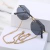 Korean Fashion Sunglasses Women Wholesale Explosive Frameless Framed Chain Sunglasses Trend New