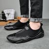 Men's summer new mesh breathable comfortable large size handmade bean shoes slip-on loafers loafers