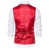 Men's Red Small Sequin Suit Vests Stage Costumes Waistcoat for Disco Wedding Party Club