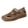 Summer new men's large size leather mesh shoes comfortable breathable sandals Fashion men sandals beach shoes 38-47