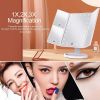 360�� Adjust Foldable Makeup Mirror With LED Light Rechargeable Wireless 1-3X Magnifying 3 Tone Light Desktop Vanity Mirror Table